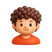 Curly Haired Man 3D icon