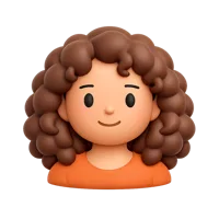 Curly Haired Woman 3D icon