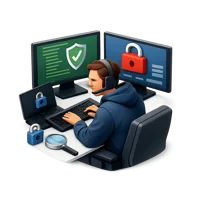 Cybersecurity Analyst 3D icon