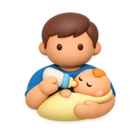 Dad Feeding Baby 3D icon