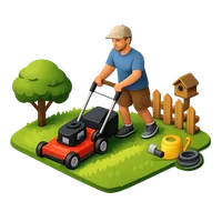 Dad Mowing Lawn 3D icon