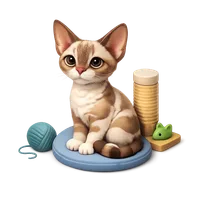 Devon Rex Cat 3D icon