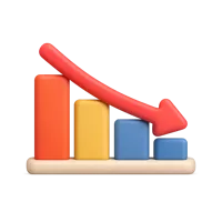 Downward Chart 3D icon