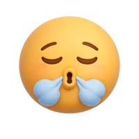 Exhaling Face 3D icon