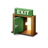 Exit 3D icon