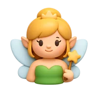 Orange Fairy Woman 3D icon