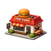 Fast Food Restaurant 3D icon