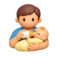 Father Feeding Baby 3D icon