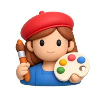 Female Artist 3D icon