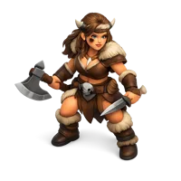 Female Barbarian 3D icon