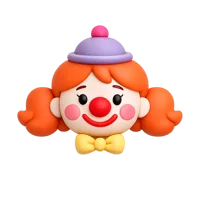 Female Clown 3D icon