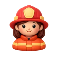 Female Firefighter 3D icon