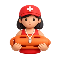 Female Lifeguard 3D icon