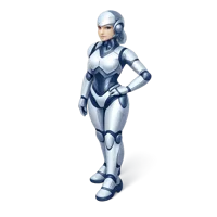 Female Robot 3D icon