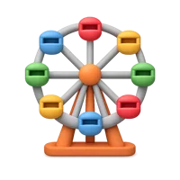 Ferris Wheel 3D icon
