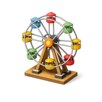 Brown Ferris Wheel 3D icon