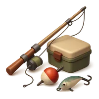 Fishing Rod and Tackle Set 3D icon