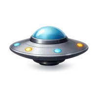 Blue Flying Saucer 3D icon
