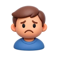 Frowning Man 3D icon