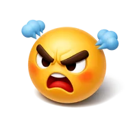 Frustrated Face 3D icon