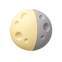 Gibbous Moon 3D icon