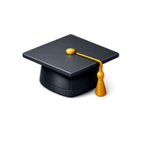 Blue Graduation Cap 3D icon