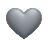Gray Heart 3D icon