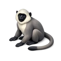 Gray Langur 3D icon