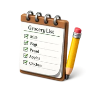 Grocery List 3D icon