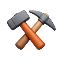 Hammer And Pick 3D icon