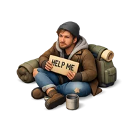 Homeless Person 3D icon