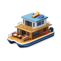Houseboat 3D icon