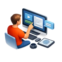 Human Computer Interaction 3D icon