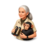 Jane Goodall 3D icon