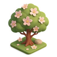 Japanese Flowering Tree 3D icon