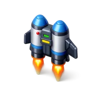 Blue Jetpack 3D icon