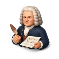 Johann Sebastian Bach 3D icon