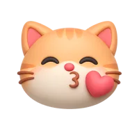 Kissing Cat 3D icon