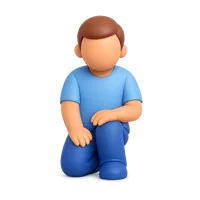 Kneeling Man 3D icon