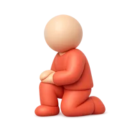 Kneeling Person 3D icon