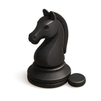 Knight (Chess Piece) in Black 3D icon