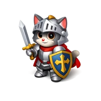 Knight Cat 3D icon