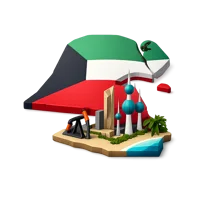 Red Kuwait 3D icon