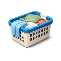 Blue Laundry Basket 3D icon