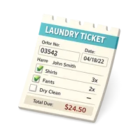 Laundry Ticket 3D icon