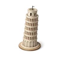 Brown Leaning Tower of Pisa 3D icon