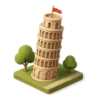 Leaning Tower of Pisa 3D icon