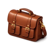 Brown Leather Satchel 3D icon