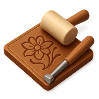 Leather carving 3D icon