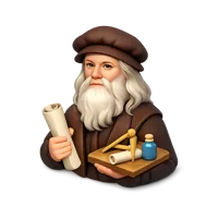 Leonardo da Vinci 3D icon